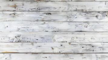 Vintage white wooden table top view background. photo
