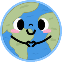 Happy Earth Character Illustration png