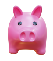 Piggy bank. Money saving, profit, financial services, business investment, financial metaphor, revealing the concept of cashback and making money. 3D rendering png
