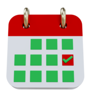 monatlich Kalender Zeitplan planen 3d Symbol. Planung Konzept zum Veranstaltung oder Urlaub Planung Konzept isoliert auf Hintergrund. 3d Rendern png