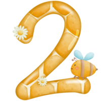 Numbers honey watercolor clip art png