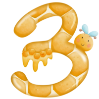 Numbers honey watercolor clip art png