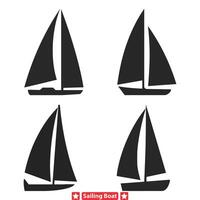 Artistry Intricately Detailed Silhouettes of Sailing Ships in Various Perspectives vector