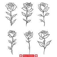 Artistic Rose Illustration Creative Floral Silhouette Perfect for Art Prints, Gallery Exhibitions, and Museums vector