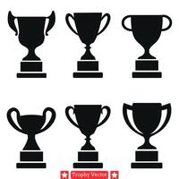 Shining Victories Trophy Silhouettes for the Triumphant vector