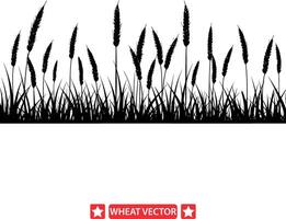 Earthy Elegance Artistic Wheat Silhouette Bundle vector