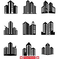Towering Landmarks Set Skyline Icons for City Planning and Travel Illustrations vector
