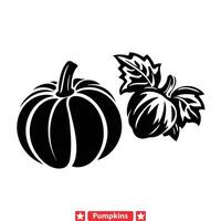 Enchanted Garden Gala Mystical Pumpkin Silhouettes for Garden themed Events vector