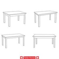 Functional Table Set Perfect for Illustrations, Infographics, and More vector