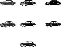 Taxi Fleet Dynamic Silhouettes for Transportation Designs vector