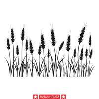 Tranquil Horizons Serene Wheat Field s for Peaceful Artistry vector