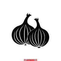 Wholesome Onion Sketches Natural Ingredients for Culinary Artwork, Food Illustrations, and Recipe Illustrations vector