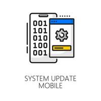 System update mobile color line icon, software app vector