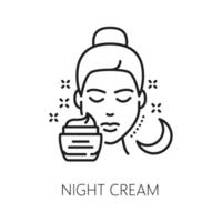 Skincare and mesotherapy, skin night cream icon vector