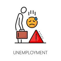 Unemployment line icon with jobless person vector