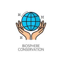 Biosphere ecology, environment protection icon vector