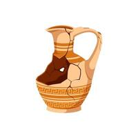 Ancient broken pottery, greek or roman pitcher vector