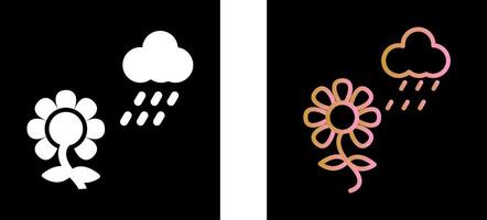 flor con lluvia icono diseño vector