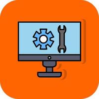 técnico apoyo lleno naranja antecedentes icono vector