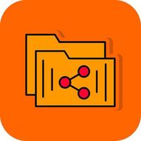 Share Filled Orange background Icon vector