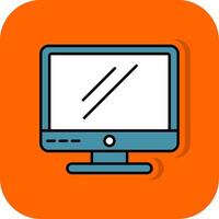 Monitor Filled Orange background Icon vector