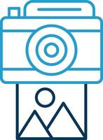 Camera Line Blue Two Color Icon vector