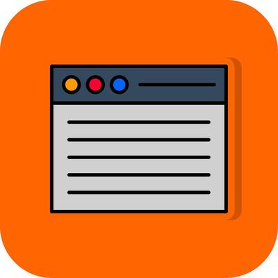 Web Filled Orange background Icon