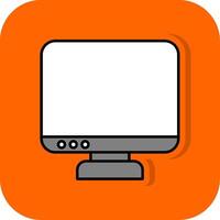 Monitor Filled Orange background Icon vector