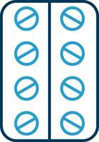 Pill Line Blue Two Color Icon vector