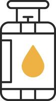 Gas Cylinder Skined Filled Icon vector