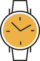 Wristwatch Skined Filled Icon vector