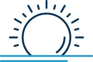 Sun Line Blue Two Color Icon vector