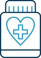 Pill Line Blue Two Color Icon vector