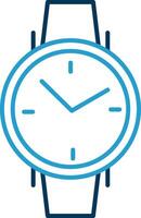 Wristwatch Line Blue Two Color Icon vector