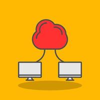 Cloud Computing Filled Shadow Icon vector