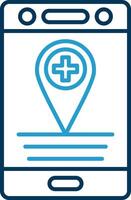 Health Clinic Line Blue Two Color Icon vector