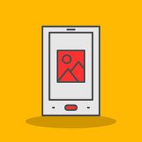 Tablet Filled Shadow Icon vector