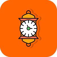 Clock Filled Orange background Icon vector