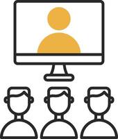 Virtual Class Skined Filled Icon vector