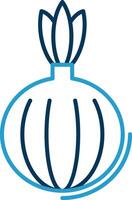 Onion Line Blue Two Color Icon vector