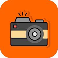 Camera Filled Orange background Icon vector