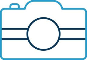 Hand Camera Line Blue Two Color Icon vector