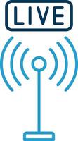 Broadcast Line Blue Two Color Icon vector