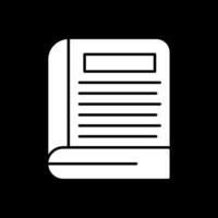 Book Glyph Inverted Icon vector