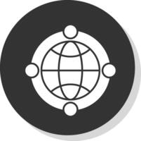 Globe Glyph Grey Circle Icon vector