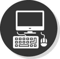 Computing Glyph Grey Circle Icon vector