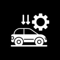 Car Settting Glyph Inverted Icon vector