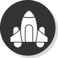 Spaceship Glyph Grey Circle Icon vector