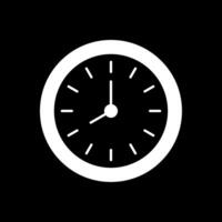 Wall Clock Glyph Inverted Icon vector