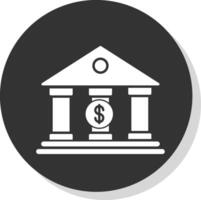 Bank Glyph Grey Circle Icon vector